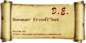 Donauer Erzsébet névjegykártya